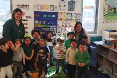 Students from the Catholic Charities Charles F. Murphy Early Childhood Development Center  celebrate Red Nose Day in the Coney Island section of Brooklyn, New York.
