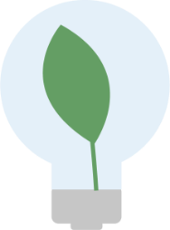 Icon of a leaf in a light bulb