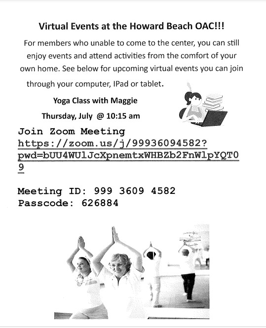 Howard Beach Older Adult Center Virtual Yoga Every Thursday in July! Catholic Charities of
