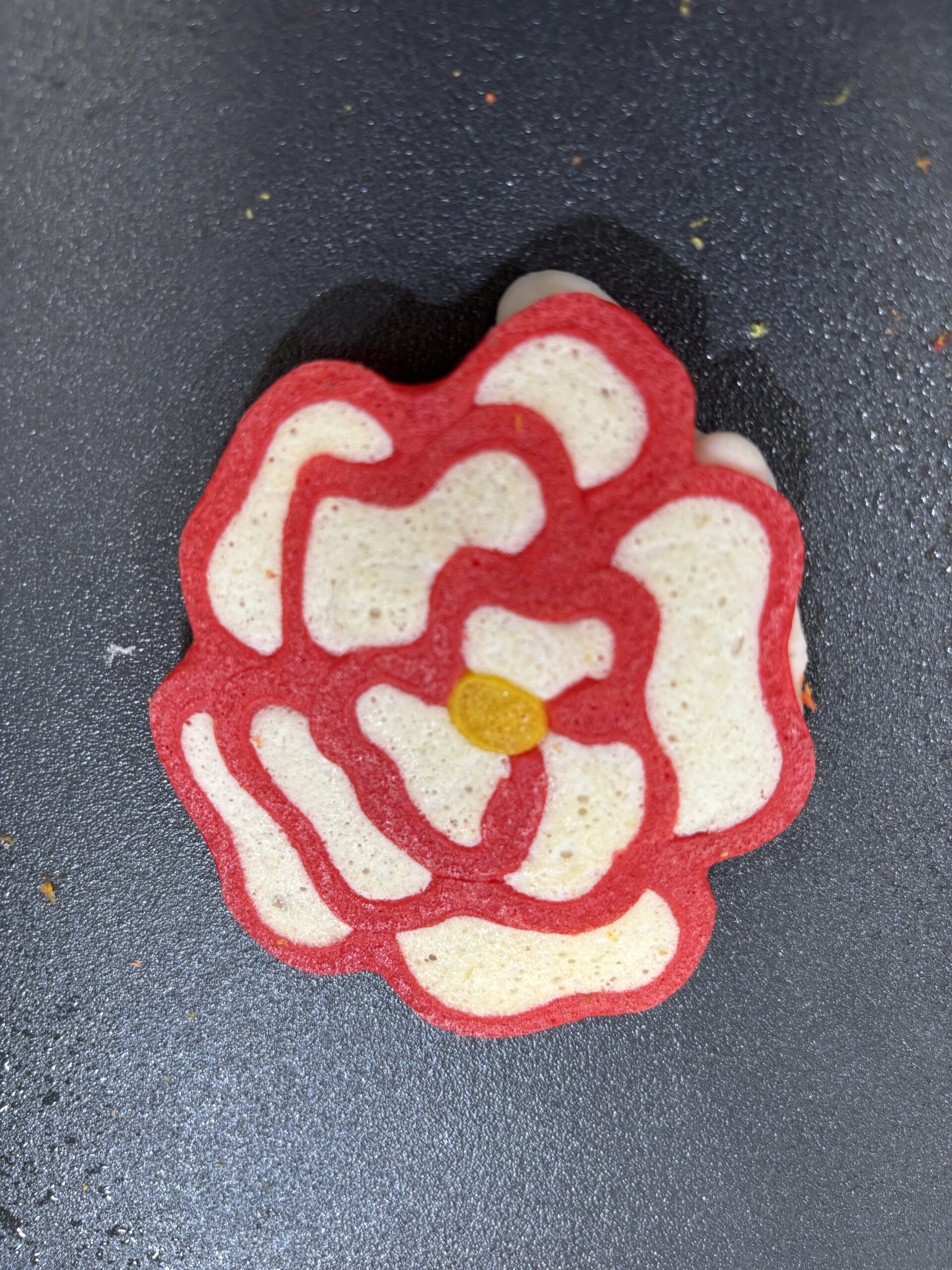 a pancake in the shape of a flower