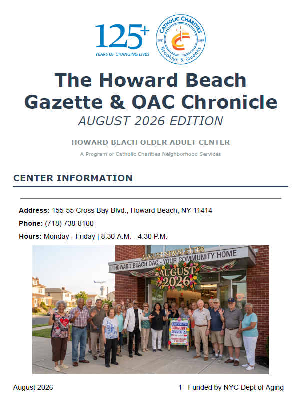 Howard Beach Newletter August 2026